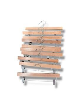 Set of 10 Wooden Pant Hangers W/ Clips